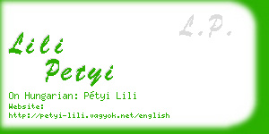 lili petyi business card