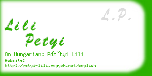 lili petyi business card